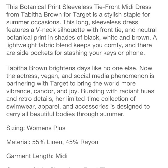 NWT 3X Tabitha Brown x Target Maxi Dress - Picture 13 of 15